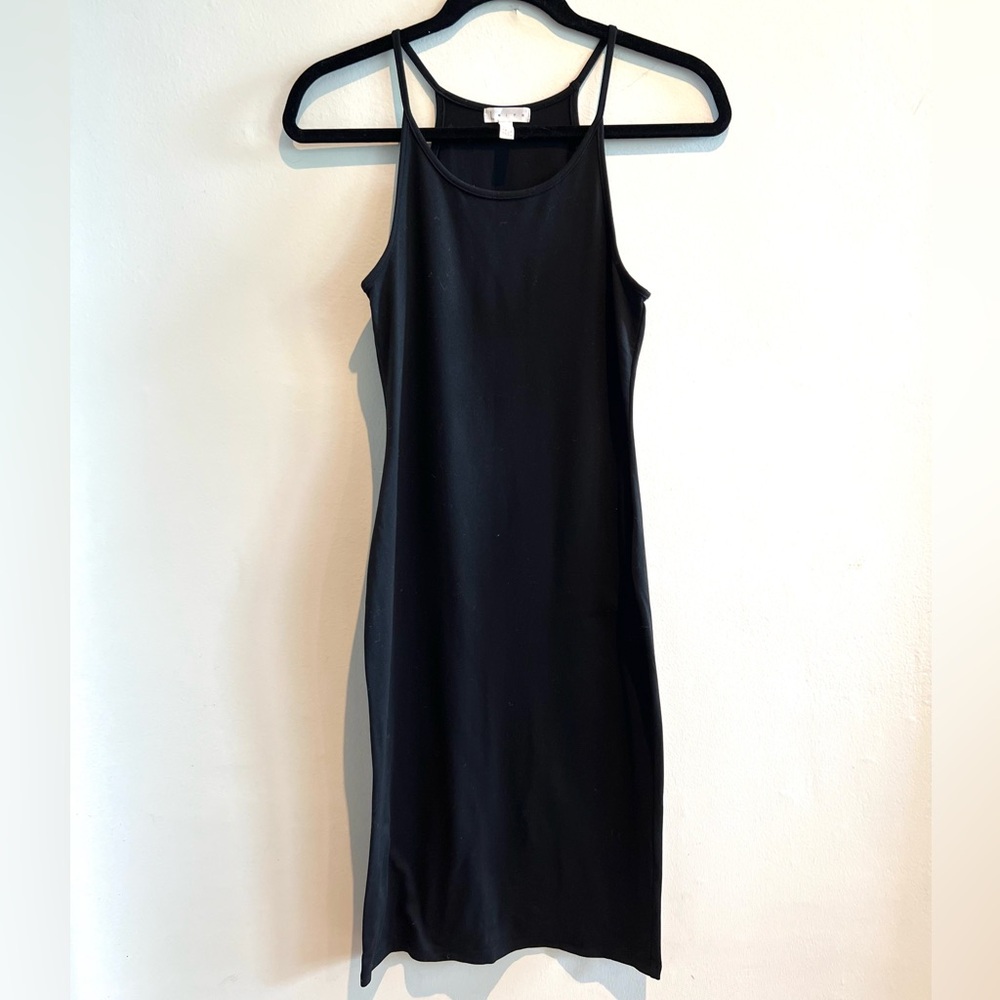 Black Spaghetti Strap Stretch Dress